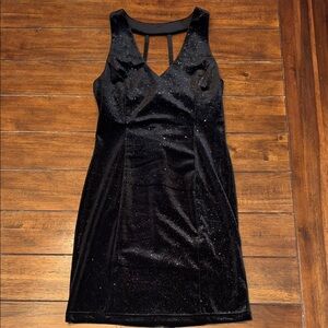 Forever 21 Black velvet Glitter Mini Dress